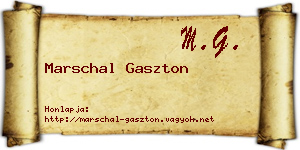 Marschal Gaszton névjegykártya